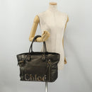 Chloe Tote Bag Leather Gray Gold Tone Auth BA15487-22