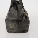 Chloe Tote Bag Leather Gray Gold Tone Auth BA15487-4