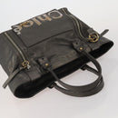 Chloe Tote Bag Leather Gray Gold Tone Auth BA15487-6