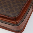 CELINE Macadam Shoulder Bag PVC Leather Brown Gold Tone Auth BA15489-9