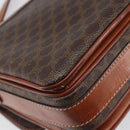 CELINE Macadam Shoulder Bag PVC Leather Brown Gold Tone Auth BA15489-16