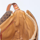 CELINE Macadam Shoulder Bag PVC Leather Brown Gold Tone Auth BA15489-20