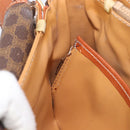 CELINE Macadam Shoulder Bag PVC Leather Brown Gold Tone Auth BA15489-22