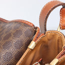 CELINE Macadam Shoulder Bag PVC Leather Brown Gold Tone Auth BA15489-11
