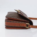 CELINE Macadam Shoulder Bag PVC Leather Brown Gold Tone Auth BA15489-3