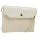 GIVENCHY Shoulder Bag Leather White Gold Auth BA1549-1