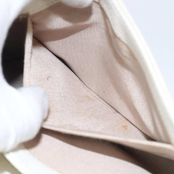 GIVENCHY Shoulder Bag Leather White Gold Auth BA1549