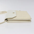 GIVENCHY Shoulder Bag Leather White Gold Auth BA1549-4