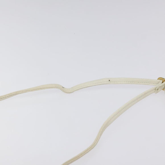 GIVENCHY Shoulder Bag Leather White Gold Auth BA1549