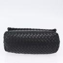BOTTEGA VENETA INTRECCIATO Chain Shoulder Bag Leather Black Auth BA15490-6