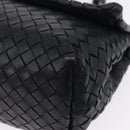 BOTTEGA VENETA INTRECCIATO Chain Shoulder Bag Leather Black Auth BA15490-17