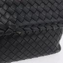BOTTEGA VENETA INTRECCIATO Chain Shoulder Bag Leather Black Auth BA15490-2