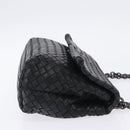 BOTTEGA VENETA INTRECCIATO Chain Shoulder Bag Leather Black Auth BA15490-4