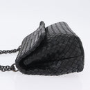 BOTTEGA VENETA INTRECCIATO Chain Shoulder Bag Leather Black Auth BA15490-5