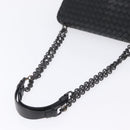 BOTTEGA VENETA INTRECCIATO Chain Shoulder Bag Leather Black Auth BA15490-7