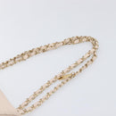 CHANEL V-stitched Chain Shoulder Bag Lamb Skin Ivory Gold Tone CC Auth BA15491V-10