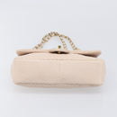 CHANEL V-stitched Chain Shoulder Bag Lamb Skin Ivory Gold Tone CC Auth BA15491V-12