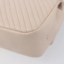 CHANEL V-stitched Chain Shoulder Bag Lamb Skin Ivory Gold Tone CC Auth BA15491V-15