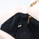 CHANEL V-stitched Chain Shoulder Bag Lamb Skin Ivory Gold Tone CC Auth BA15491V-25