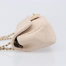 CHANEL V-stitched Chain Shoulder Bag Lamb Skin Ivory Gold Tone CC Auth BA15491V-5