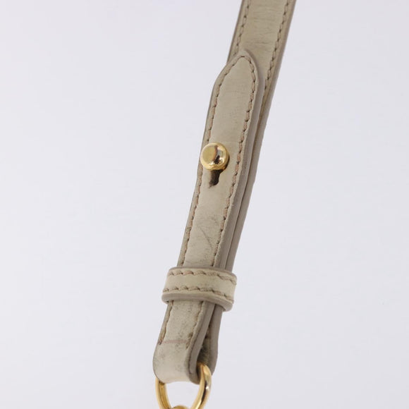 Miu Miu Matelasse Hand Bag Patent 2way White Gold Tone Auth BA15492A