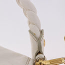 Miu Miu Matelasse Hand Bag Patent 2way White Gold Tone Auth BA15492A-18
