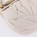 Miu Miu Matelasse Hand Bag Patent 2way White Gold Tone Auth BA15492A-19