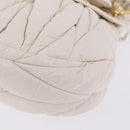 Miu Miu Matelasse Hand Bag Patent 2way White Gold Tone Auth BA15492A-20