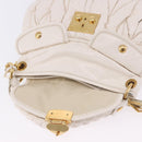 Miu Miu Matelasse Hand Bag Patent 2way White Gold Tone Auth BA15492A-26