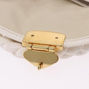 Miu Miu Matelasse Hand Bag Patent 2way White Gold Tone Auth BA15492A-27
