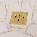 Miu Miu Matelasse Hand Bag Patent 2way White Gold Tone Auth BA15492A-28