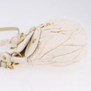 Miu Miu Matelasse Hand Bag Patent 2way White Gold Tone Auth BA15492A-4