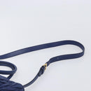 Miu Miu Matelasse Hand Bag Leather 2way Blue Gold Tone Auth BA15493V-15