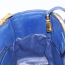 Miu Miu Matelasse Hand Bag Leather 2way Blue Gold Tone Auth BA15493V-22