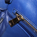 Miu Miu Matelasse Hand Bag Leather 2way Blue Gold Tone Auth BA15493V-24