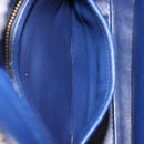 Miu Miu Matelasse Hand Bag Leather 2way Blue Gold Tone Auth BA15493V-26