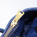 Miu Miu Matelasse Hand Bag Leather 2way Blue Gold Tone Auth BA15493V-27