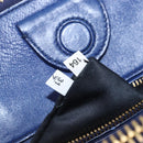 Miu Miu Matelasse Hand Bag Leather 2way Blue Gold Tone Auth BA15493V-12