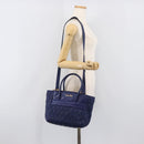 Miu Miu Matelasse Hand Bag Leather 2way Blue Gold Tone Auth BA15493V-29