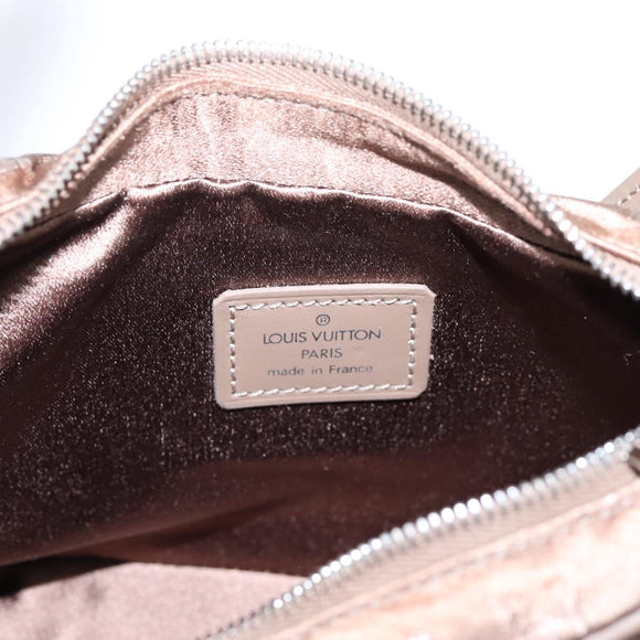 LOUIS VUITTON Monogram Satin Little Boulogne Hand Bag Beige M92143 Auth BA15499A
