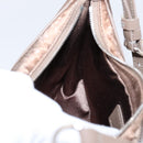 LOUIS VUITTON Monogram Satin Little Boulogne Hand Bag Beige M92143 Auth BA15499A-20