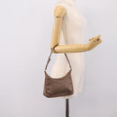 LOUIS VUITTON Monogram Satin Little Boulogne Hand Bag Beige M92143 Auth BA15499A-21