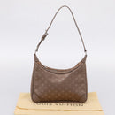 LOUIS VUITTON Monogram Satin Little Boulogne Hand Bag Beige M92143 Auth BA15499A-12