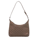 LOUIS VUITTON Monogram Satin Little Boulogne Hand Bag Beige M92143 Auth BA15499A-2