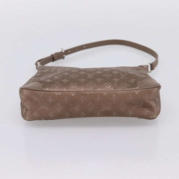 LOUIS VUITTON Monogram Satin Little Boulogne Hand Bag Beige M92143 Auth BA15499A