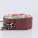 GUCCI GG Blooms Chain Shoulder Bag PVC Leather Beige Silver 409535 Auth BA15501V-4
