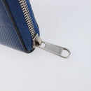 GUCCI GG emboss Long Wallet Leather Blue Silver 625558 Auth BA15502-14