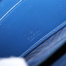 GUCCI GG emboss Long Wallet Leather Blue Silver 625558 Auth BA15502-16