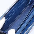 GUCCI GG emboss Long Wallet Leather Blue Silver 625558 Auth BA15502-17