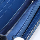 GUCCI GG emboss Long Wallet Leather Blue Silver 625558 Auth BA15502-18